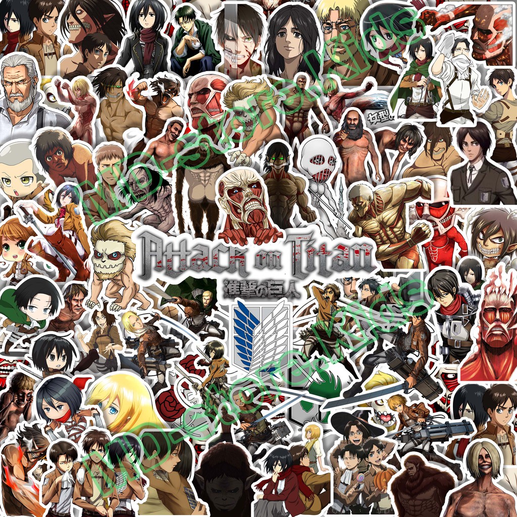 Jual Attack on Titan AOT SNK - 50pcs Stiker Anime HP Laptop Sticker ...