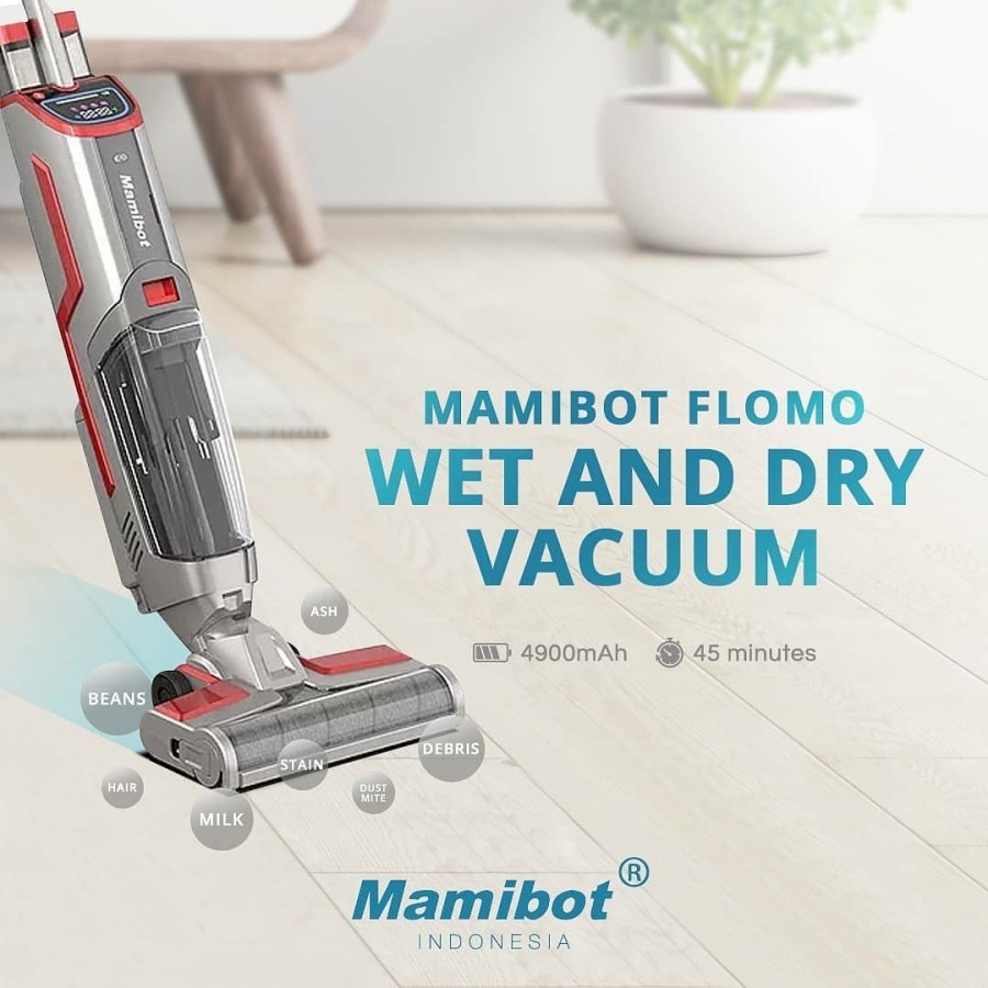 Jual MAMIBOT FLOMO I MULTIFUNCTION CORDLESS FLOOR WASHER & VACUUM ...