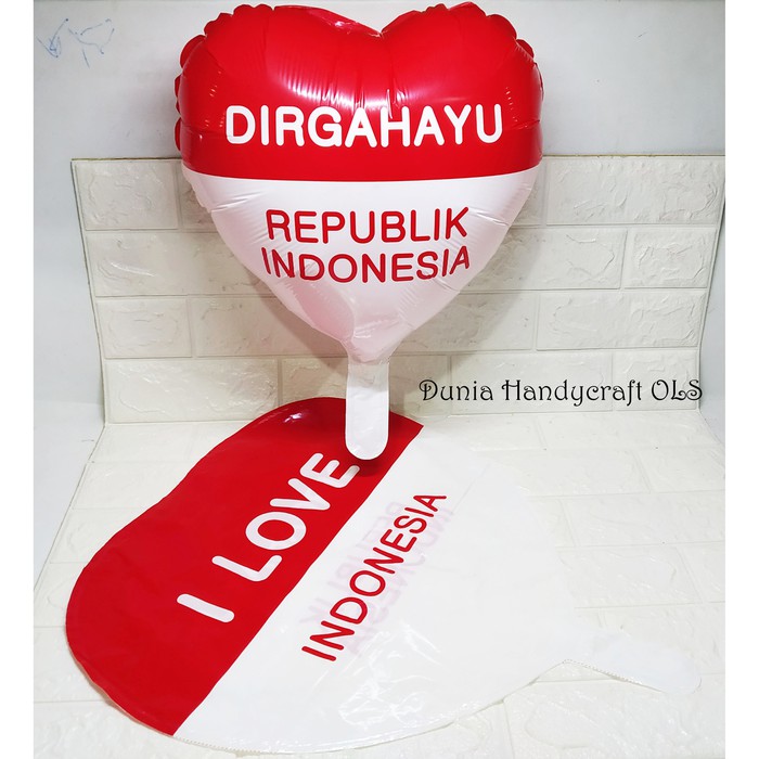 Jual Balon Dekor Bentuk Hati Hut Ri Kemerdekaan Agustusan Merah Putih Shopee Indonesia 3015