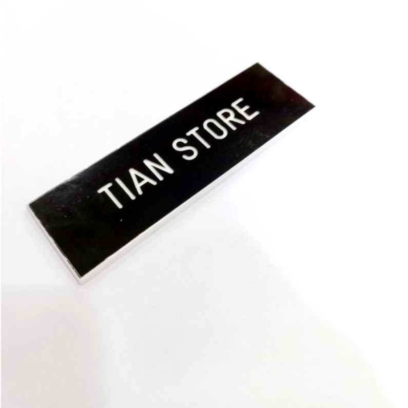 Jual Name tag/Papan nama gravir hitam putih acrilik 2,5x8 | Shopee