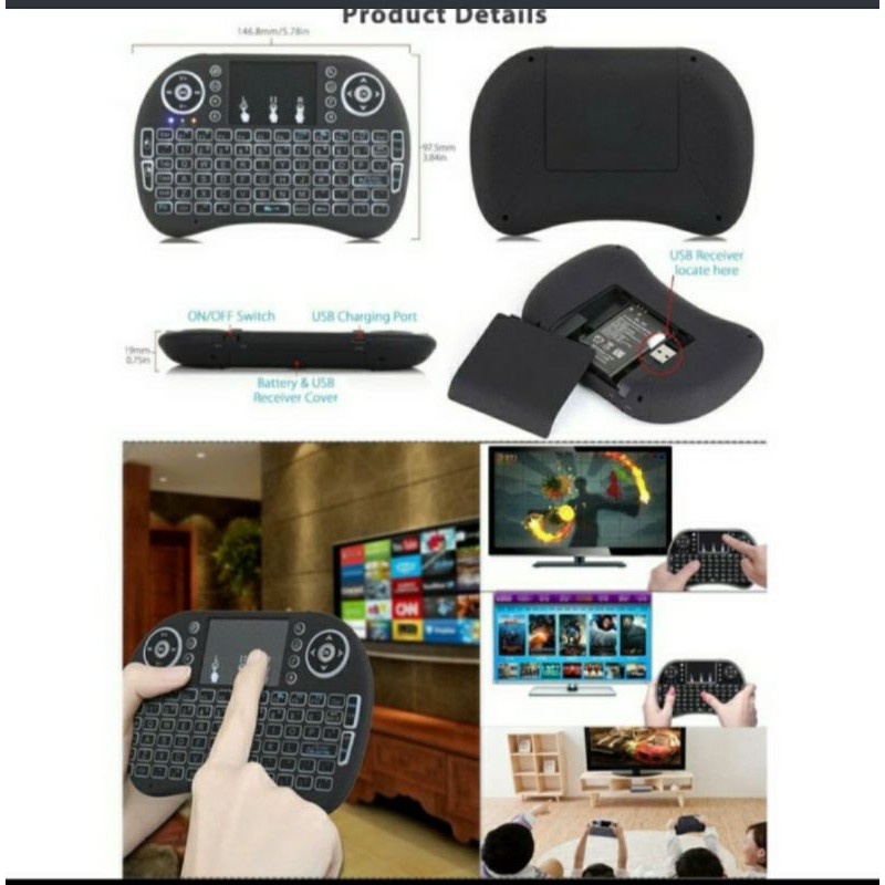 Jual mini wireless keyboard praktis untuk tv laptop stb dll | Shopee ...