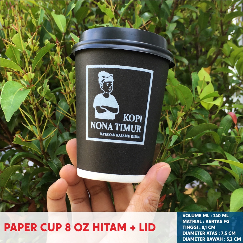 Jual SABLON PAPER CUP KUALITAS KERTAS TEBAL 8 12 OZ SUDAH TERMASUK ...