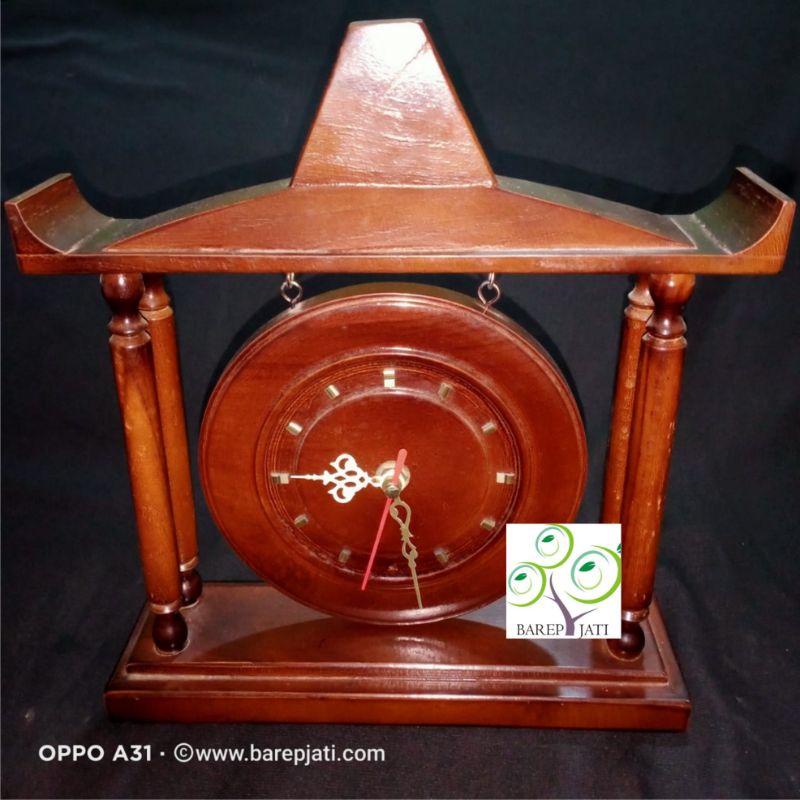 Jual jam hias unik jam kayu jati jam meja minimalis Shopee Indonesia