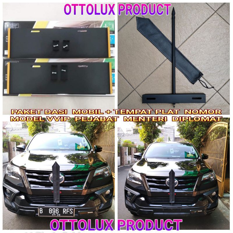 Jual Paket Dasi Mobil dgn Tempat plat nomor model Pejabat Tni Polri