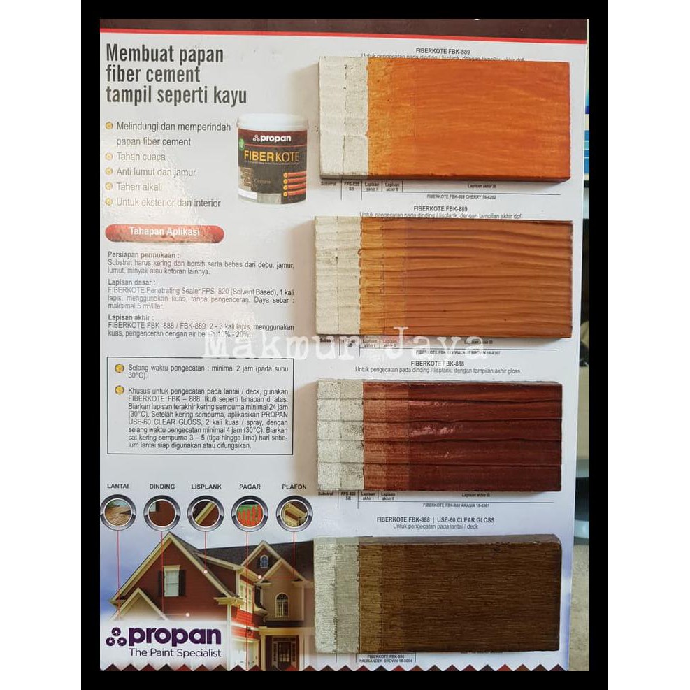 Jual Ori Fiberkote Propan 1l Fbk 889 Doff Cat Fiber Cement Semen Grc Walnut Brown Shopee 1003