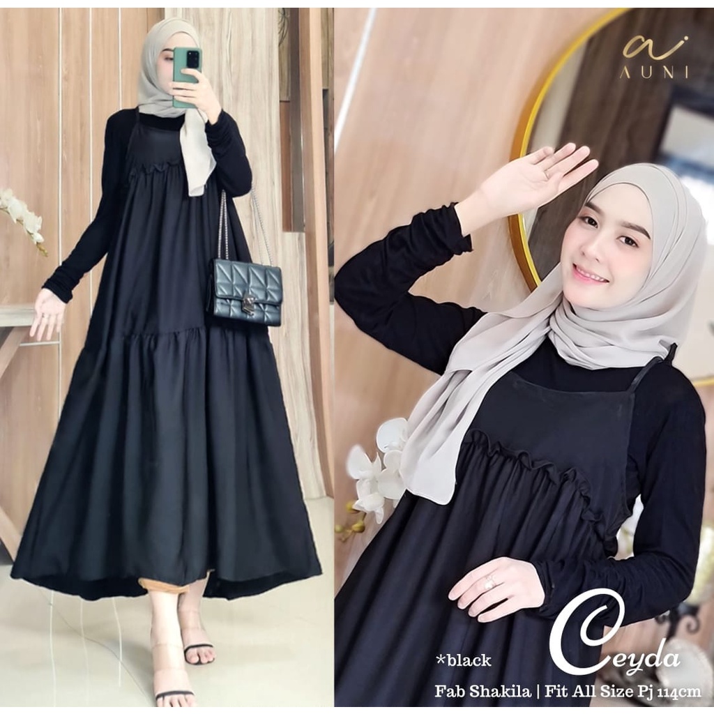 Baju Overall Termurah RITA OVERALL Bahan Syakila Premium NO INNER Baju Overall Muslim Wanita Overall Panjang Pakaian Casual Modern Overall Hijab