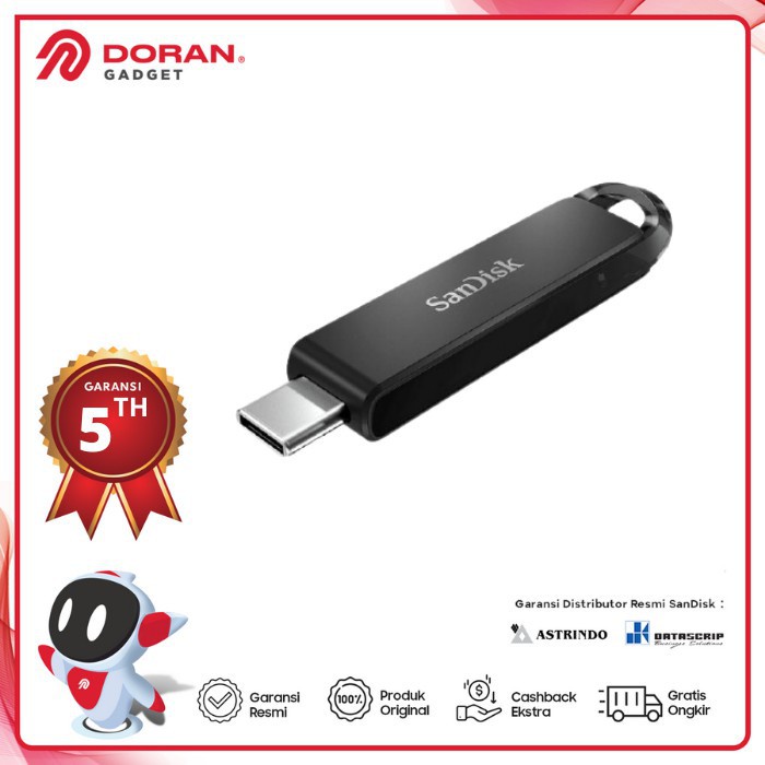 Jual Sandisk Flashdisk Ultra CZ460 USB Type C Flashdisk 32GB 64GB 128GB ...