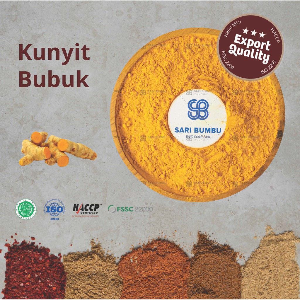 Jual Kunyit Bubuk Turmeric Powder Large Pack Rempah Export Quality Shopee Indonesia 3177