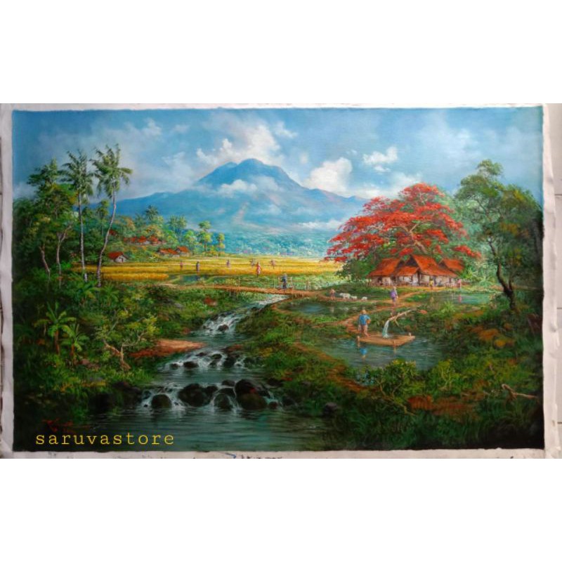 Jual Lukisan Tangan Kesuburan Desa dan Sumber Rizki | Shopee Indonesia
