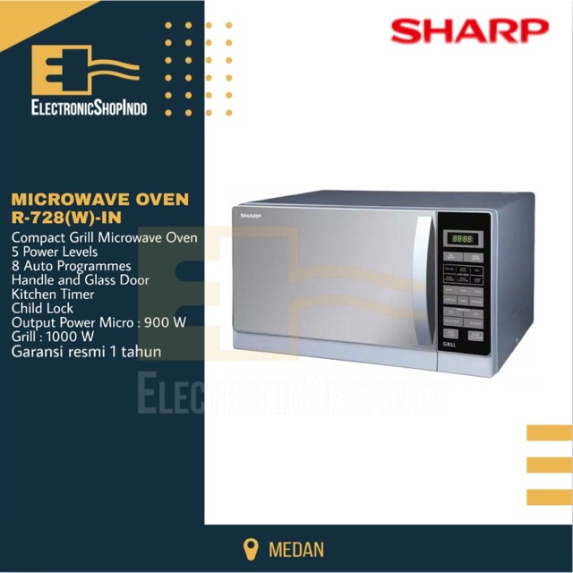 Jual Microwave SHARP R728IN 728 Kapasitas 25 Liter OVEN 2 FUNGSI OVEN