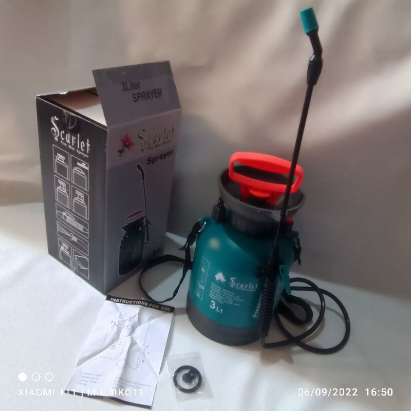 Jual Tangki Semprot Pressure Sprayer 3 liter SCARLET Alat Semprot Pompa ...
