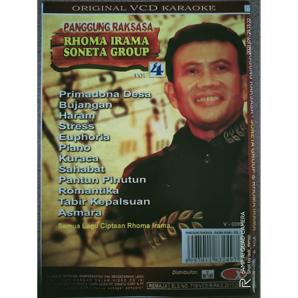 Jual vcd original panggung raksasa vol.4 rhoma irama prod armada ...