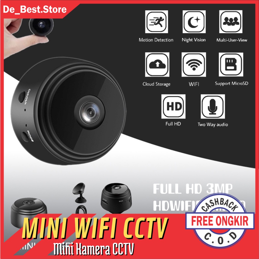 Jual Mini Kamera CCTV 1080 Pixels A9 - Mini WiFi IP Camera CCTV Wide ...