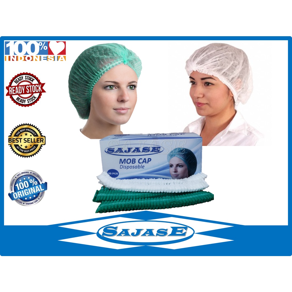 Jual Hairnet Medis Hair Cap Disposable Penutup Rambut Medis Nurse Cap ...