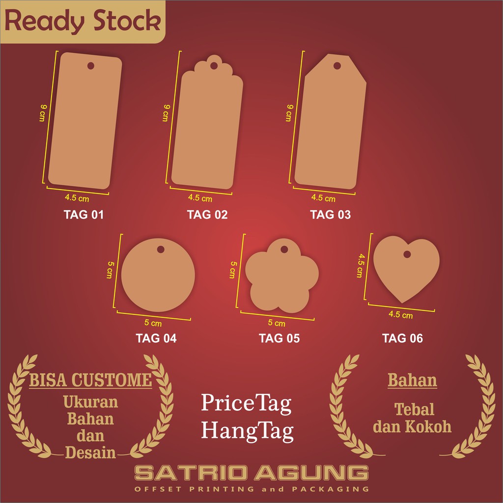 Jual Pricetag/Hangtag/Handtag/Label Harga/Label Baju/Tag Kraft Shopee