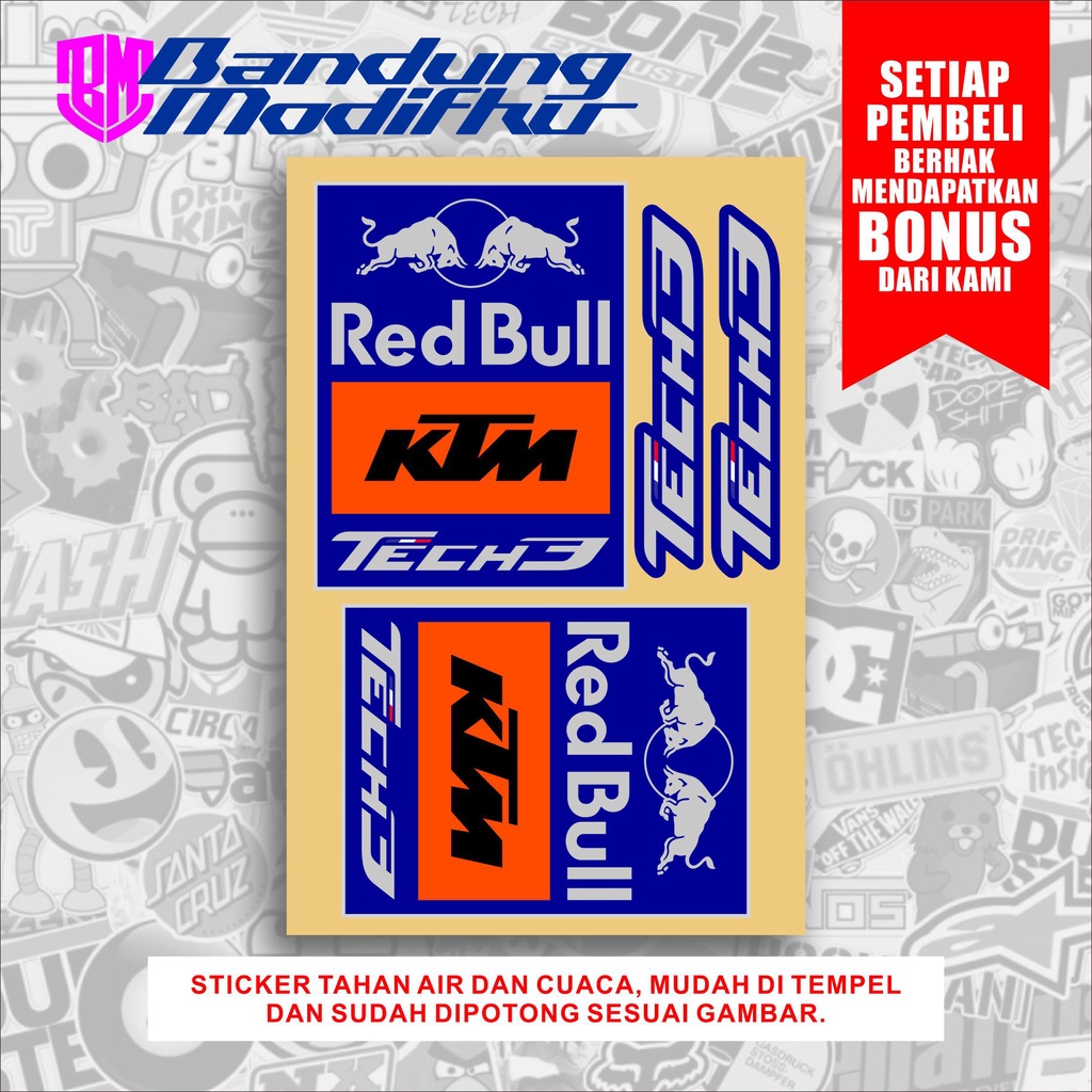 Jual Sticker Set Pack Printcut Logo Ktm Blue Redbull Shopee Indonesia