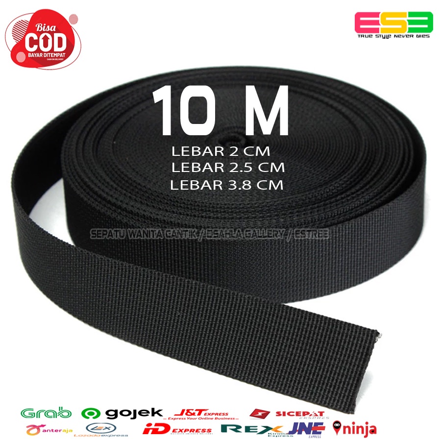 Jual 10 Meter Tali Tas Webbing Tebal 2cm 2 5cm 3 8cm Tebal Tabular Hammock Tas Nylon Tali Sling