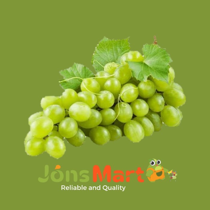 Jual Jonsmart Buah Anggur Hijau Seedless Premium Garing And Manis Khusus Instant Dan Sameday 