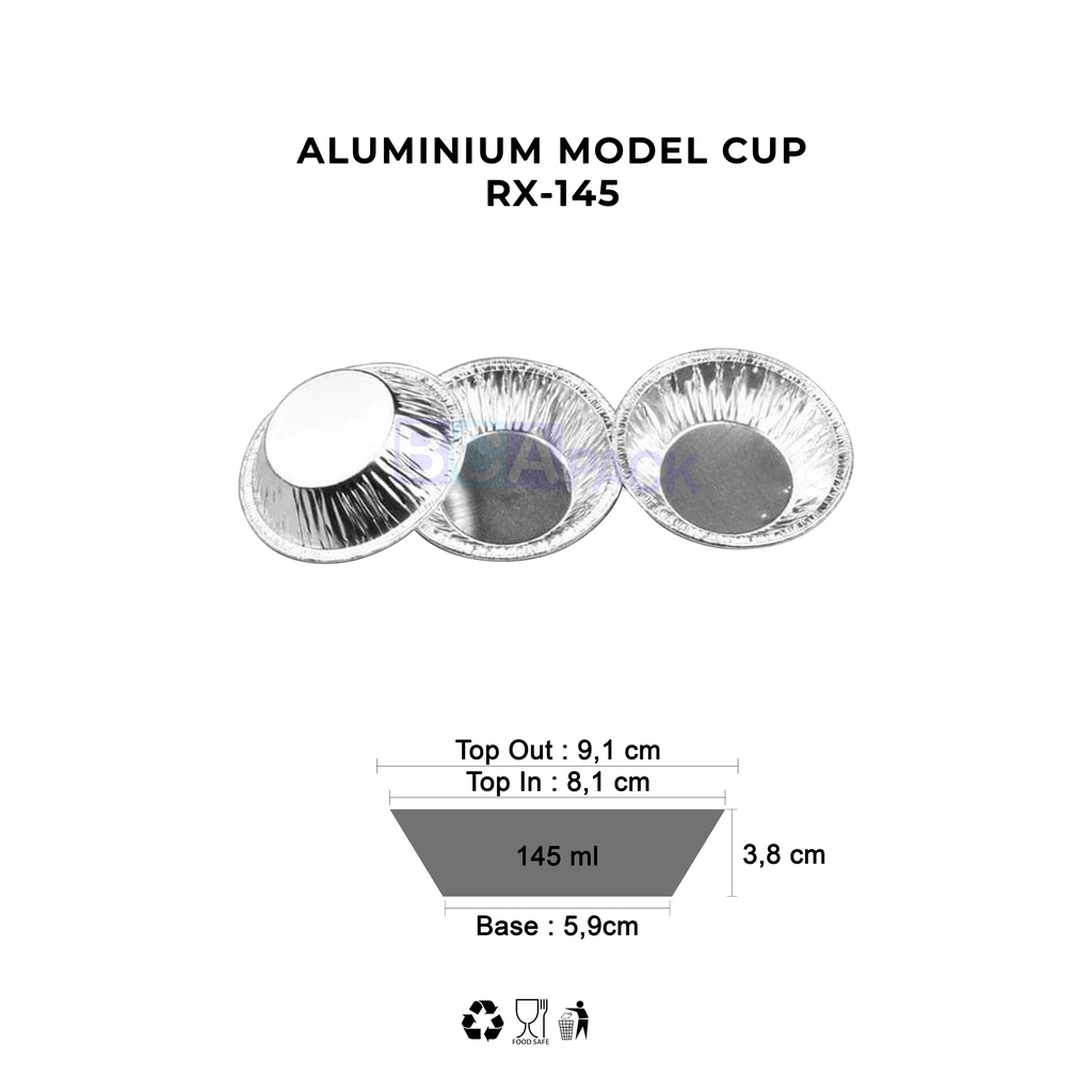 Jual ALUMINIUM MODEL CUP RX-145 - WADAH ALUMINIUM FOIL RX -145 | Shopee ...