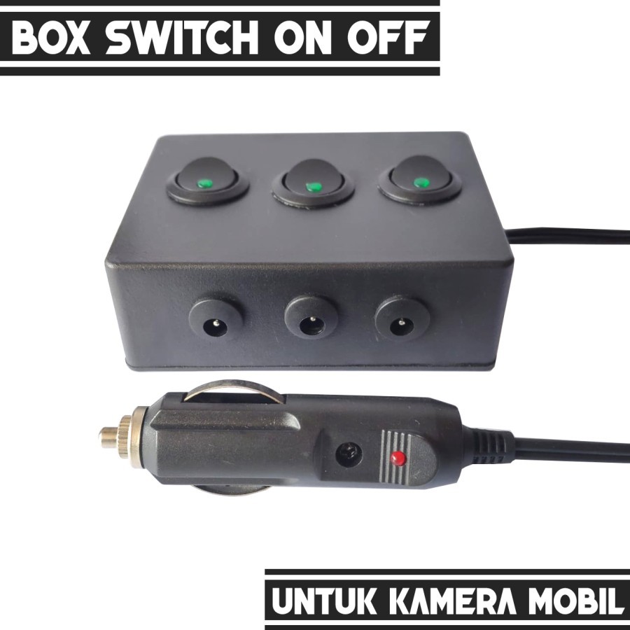 Jual Box Switch On off 3 Tombol dengan Jack Dc dan Konektor Lighter ...