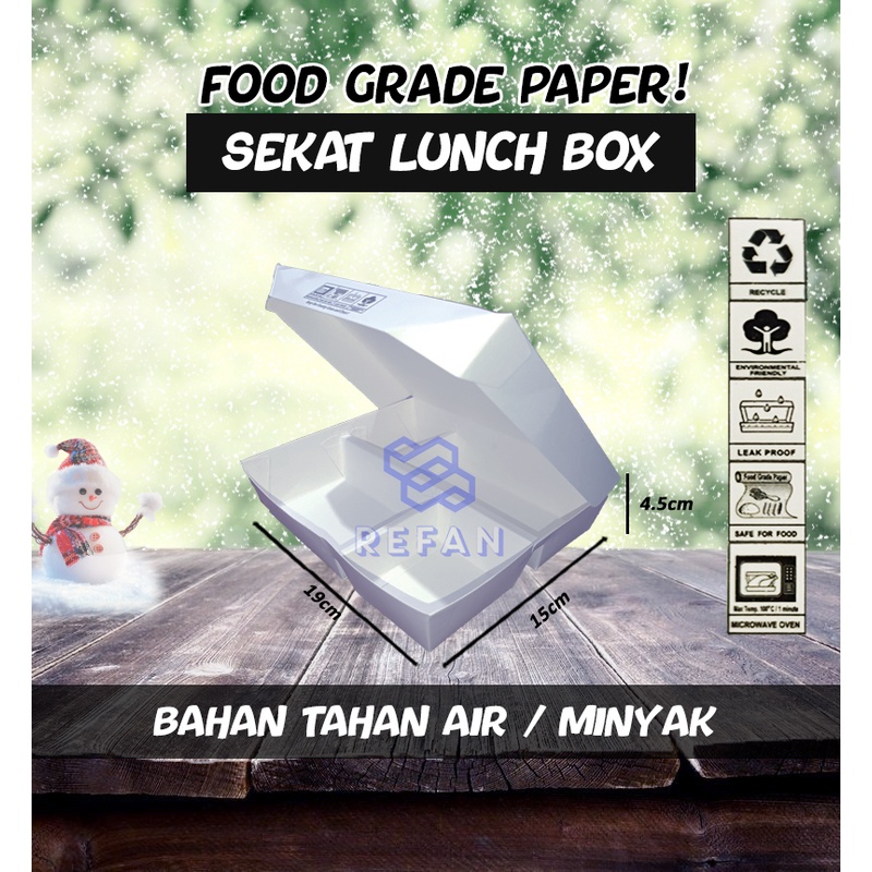 Jual Paper Lunch Box Sekat Putih Polos Kotak Makan Kertas Sekat Ramah Lingkungan Shopee