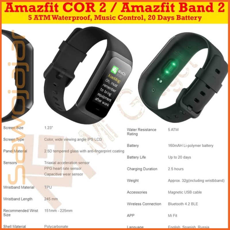 Jual Amazfit COR 2 Smartwatch Band 2 Smartwatch 5 ATM Music Control Shopee Indonesia