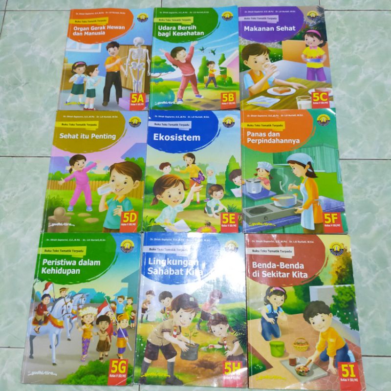 Jual Paket 9 buku bekas original : Tematik Terpadu untuk SD/MI kelas 5 ...