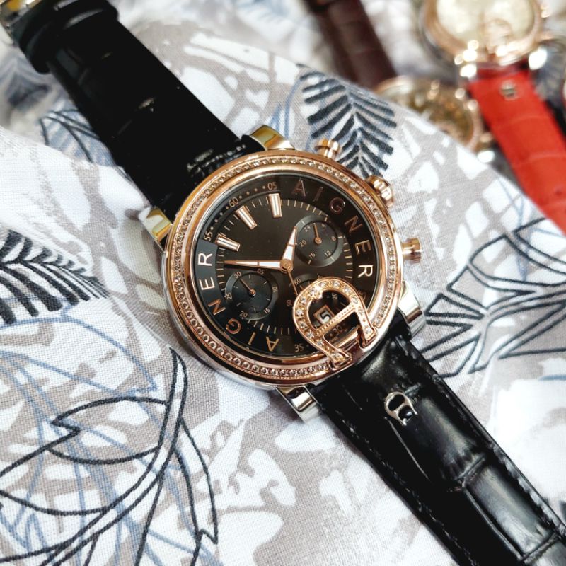 Leather Aigner Bari Donna Aigner Watches A37500 Price Store