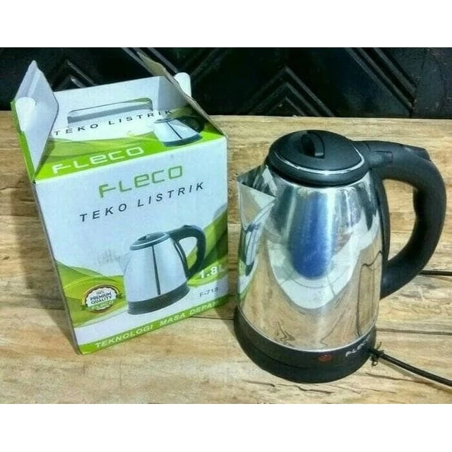 Teko listrik pemanas air stainless 1.8L / Kettle listrik FLECO F-718 | AutoStock