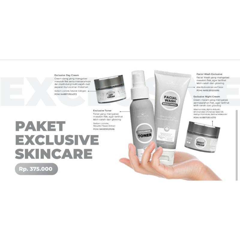 Jual Paket Exclusive Bening's Skincare (tiap Pembelian 1 Paket Free ...