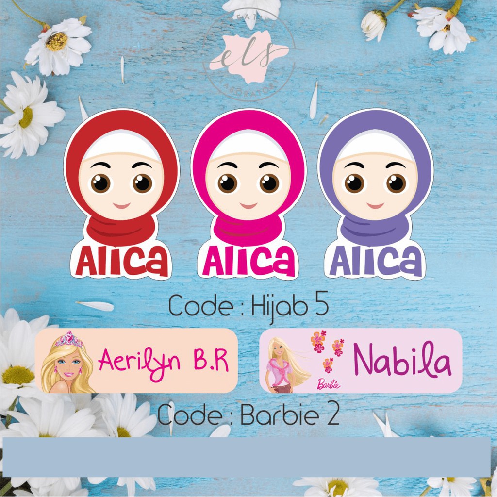 Jual stiker label nama custom waterproof anti air | Shopee Indonesia