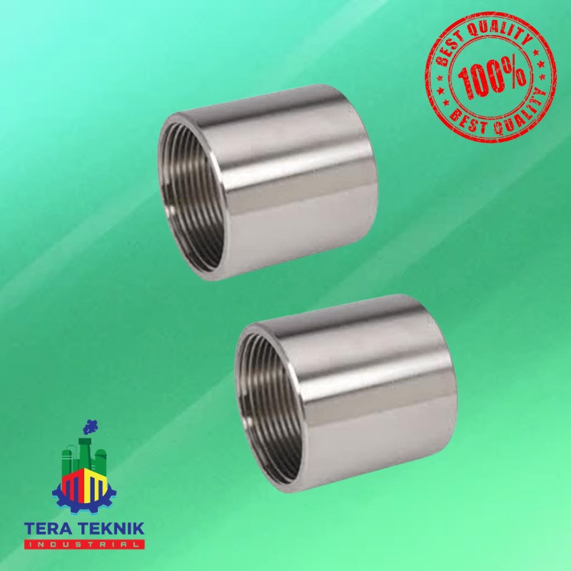 Jual Socket/coupling/sock drat dalam stainless SS304 1/4"(inchi