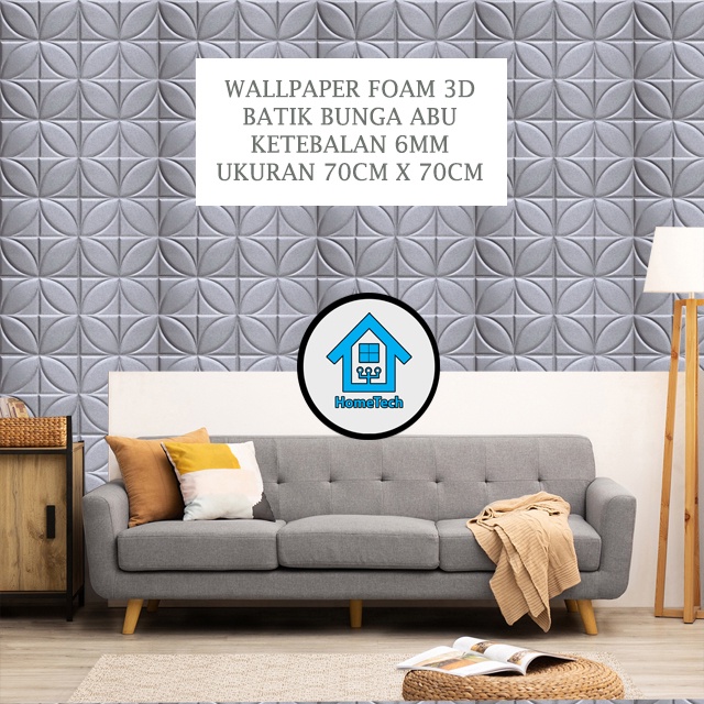 Jual HT Wallpaper Foam 3D Motif Batik 07 Abu Bata Semanggi Stiker ...