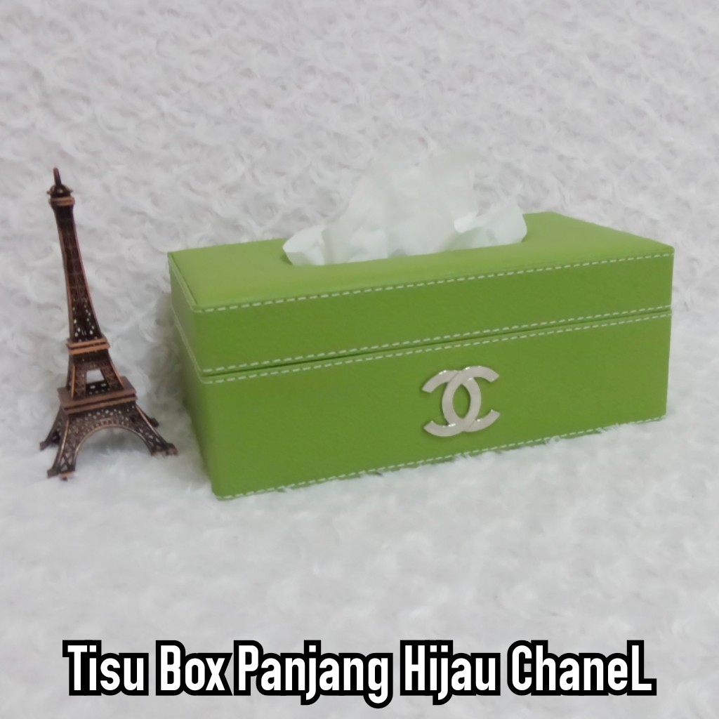 Jual Cover Tissue -Tempat Tisu - Box Tisu Kulit Bros Chanel Hijau ...