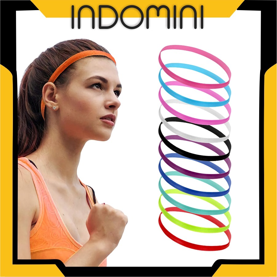 Jual Indomini R496 Mini Hairband Sport Headband Sport Ikat Kepala Bando Bandana Shopee 