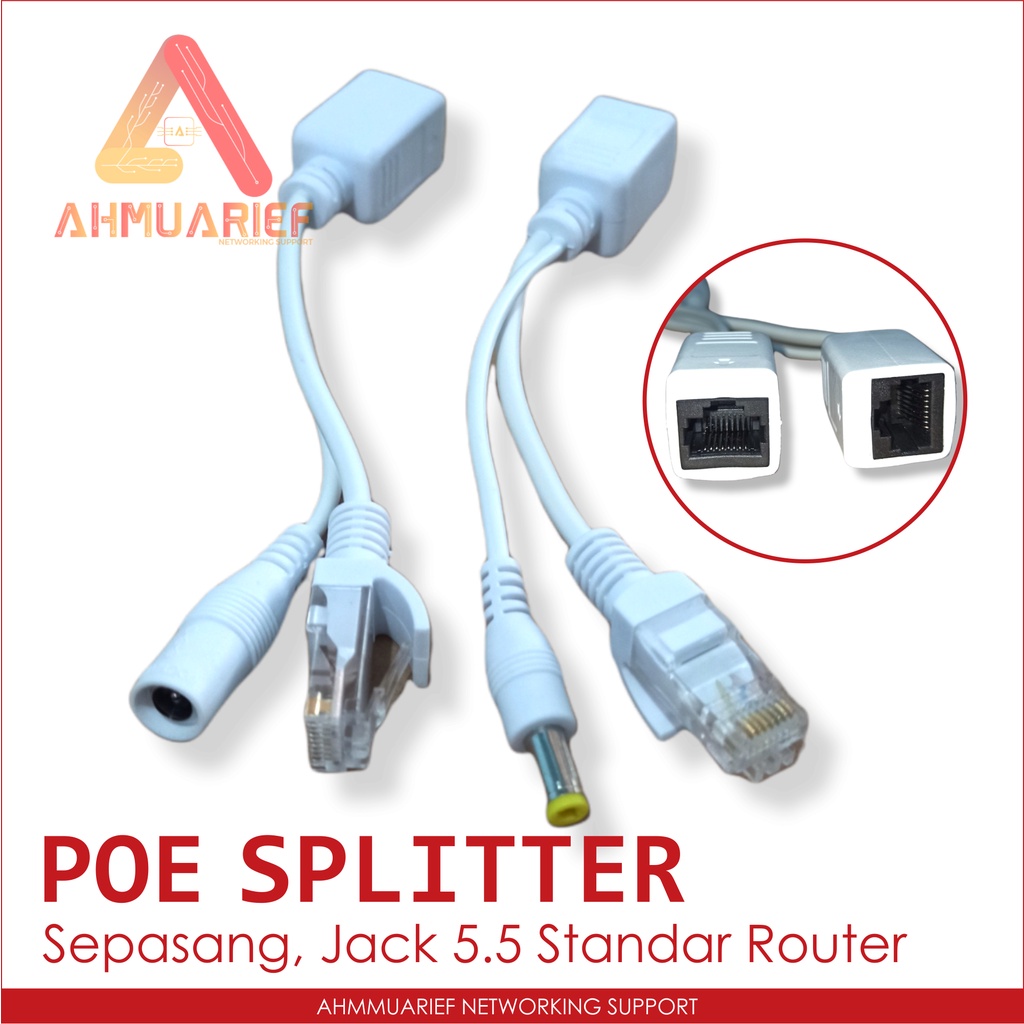 Jual Sepasang Kabel POE Injector & POE Splitter (SET) Untuk Router CCTV ...