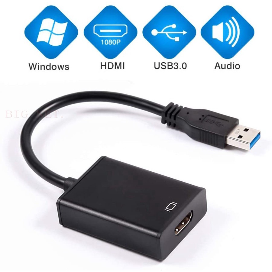 Jual Kabel USB 3.0 To HDTV Converter Adapter/ USB 3.0 To HDmi | Shopee ...