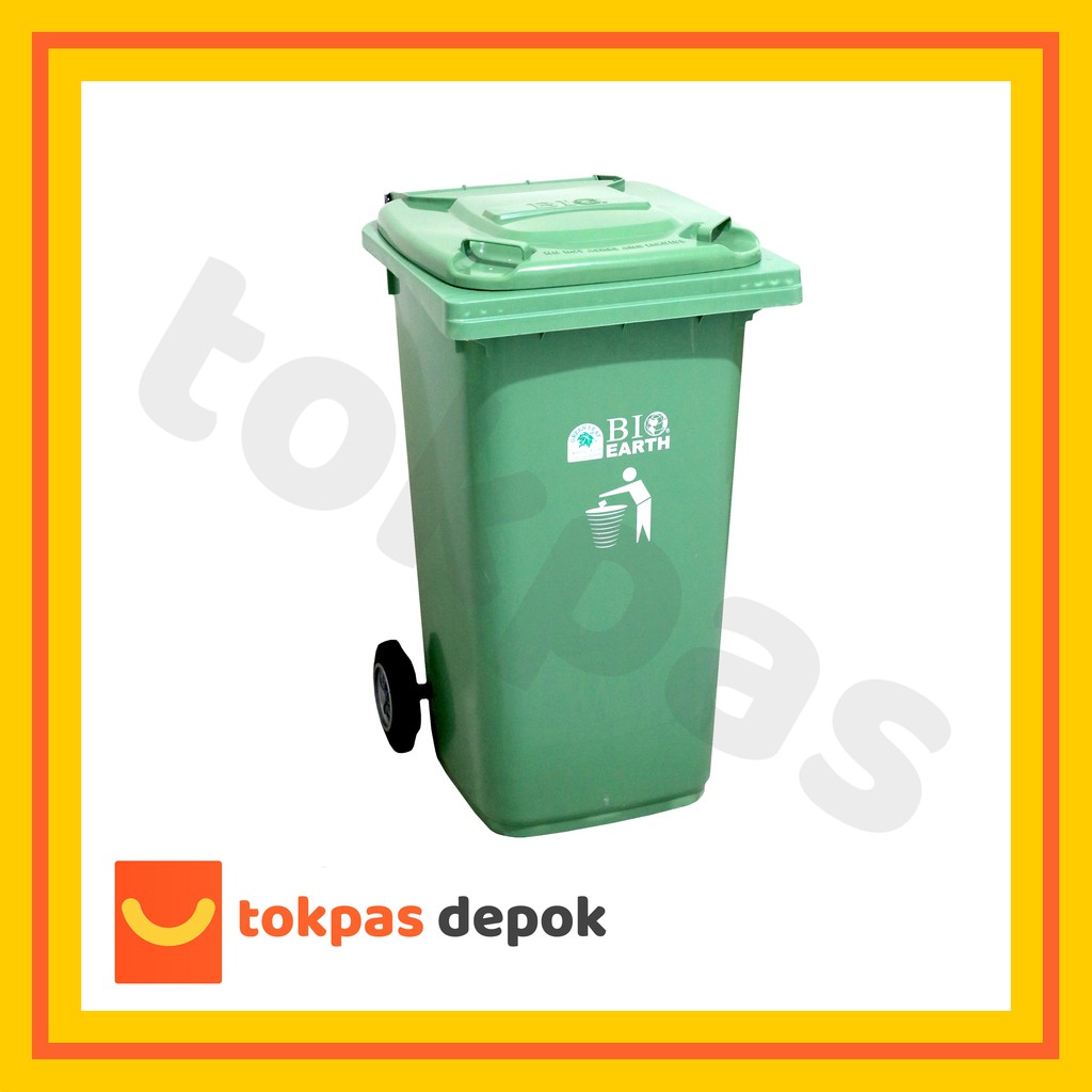 Jual Tempat Sampah Segi Roda Dorong Besar Dustbin Bio 240 Liter Green ...