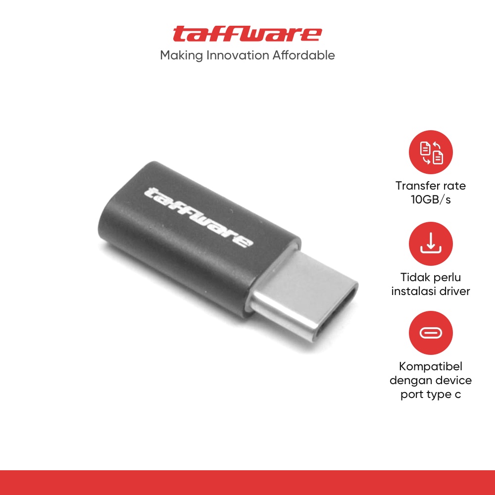 Jual Taffware Adapter Konverter Micro Usb Ke Usb Type C Aluminium Us Shopee Indonesia