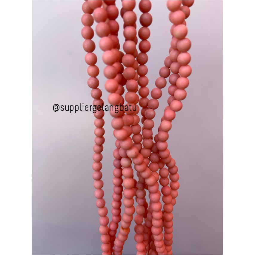 Jual bahan pink pirus 4mm natural phyrus aksesoris gelang kalung ...