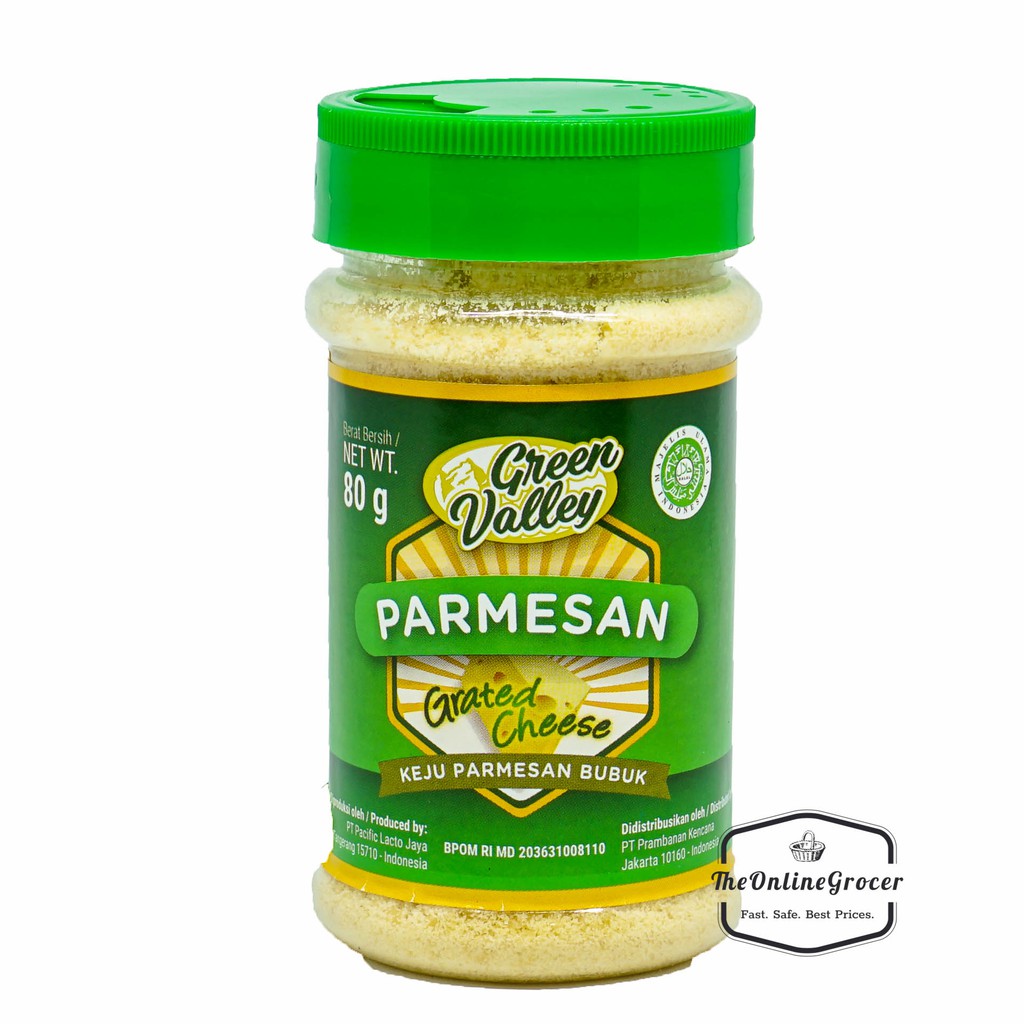 Jual Green Valley Grated Parmesan Cheese 80gr - Keju Parmesan Parut ...