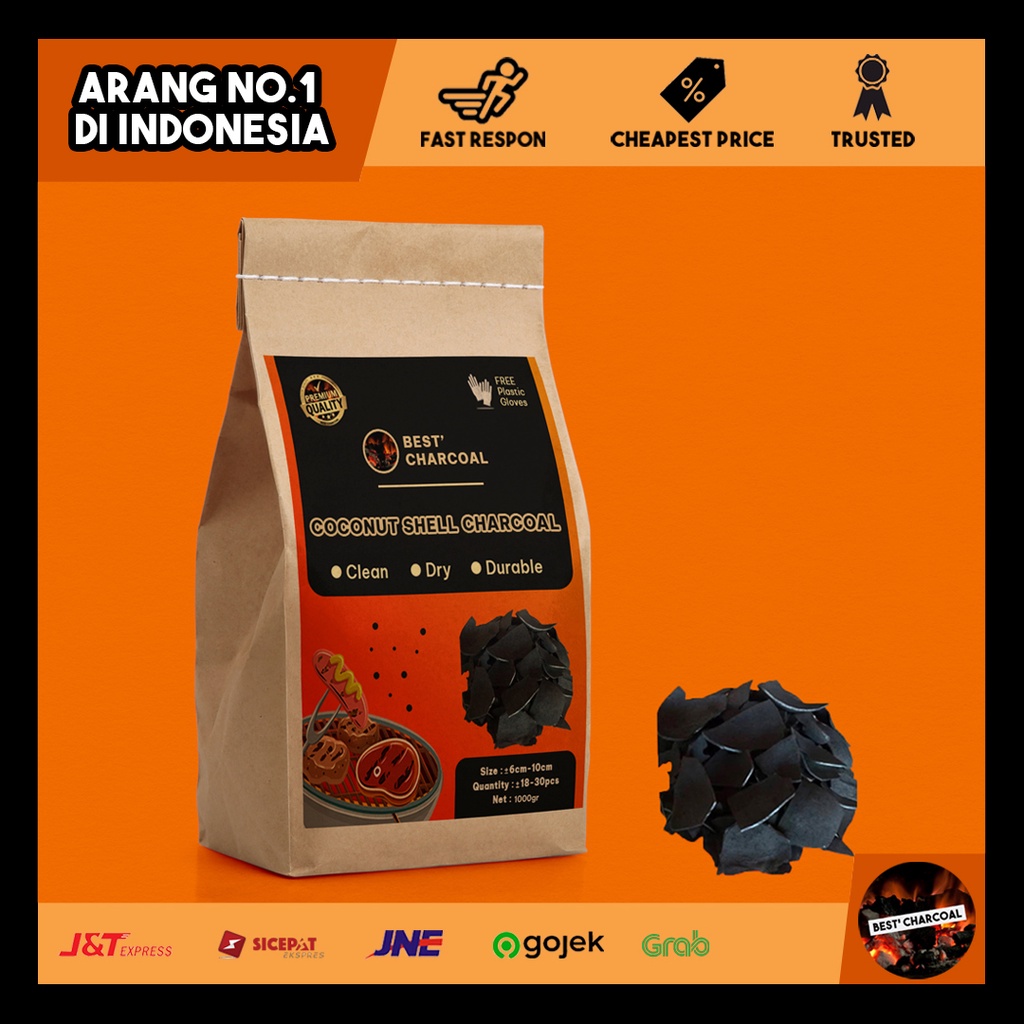 Jual Arang Batok Kelapa Premium BBQ Charcoal Briket Kualitas Ekspor ...