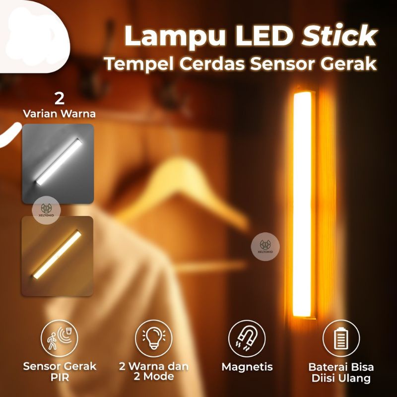Jual Lampu LED Tempel Magnetic Sensor Gerak USB CHARGING Lampu Dinding ...