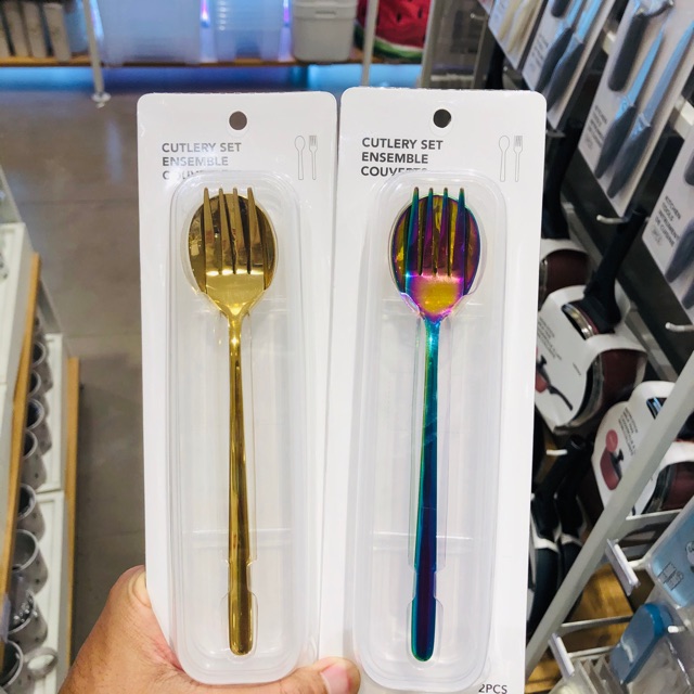 Jual Cutlery set miniso (spoon + fork) Shopee Indonesia