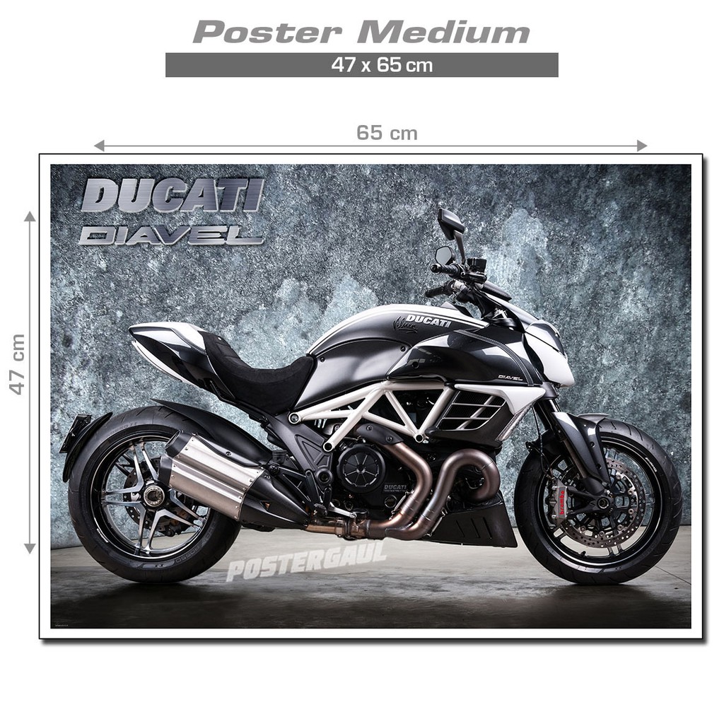 Jual Poster Medium Sepeda Motor Ducati Diavell Fjp74 Ukuran 47 X