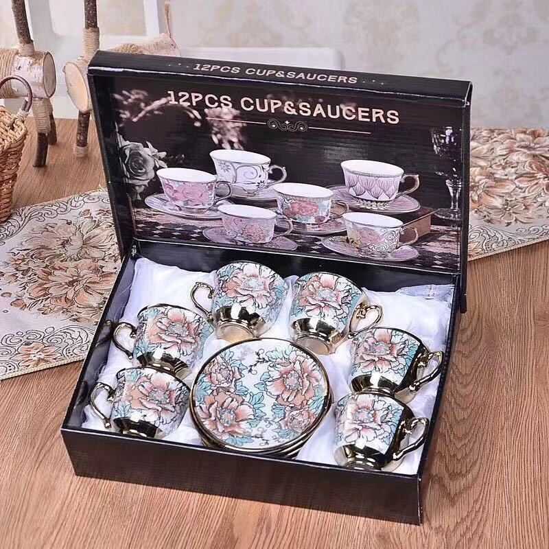 Jual Sunfili Cangkir Keramik Set 6 In 1 European Style B50 Shopee Indonesia 3095