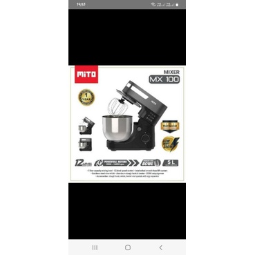 Jual Mito Stand Mixer MX100 MX 100 5L 5liter | Shopee Indonesia