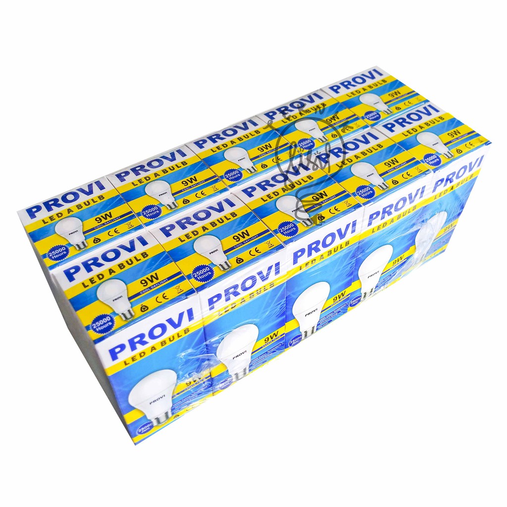 Jual PAKET LAMPU PROVI 9 WATT ISI 10 BOHLAM LED PUTIH 6500K COOL ...