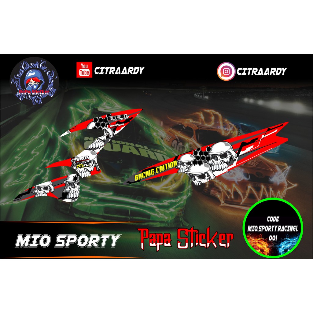 Jual STIKER MIO SPORTY RACING 1 STIKER STICKER | Shopee Indonesia