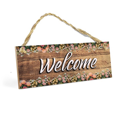 Jual Walldecor Hiasan Dinding Poster Kayu Gantungan Pintu Kamar WELCOME